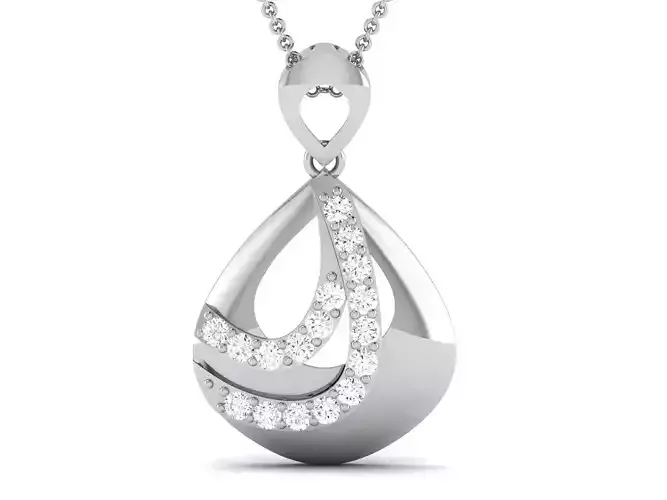 pendant-1995 silver pendant with diamonds 3D print model