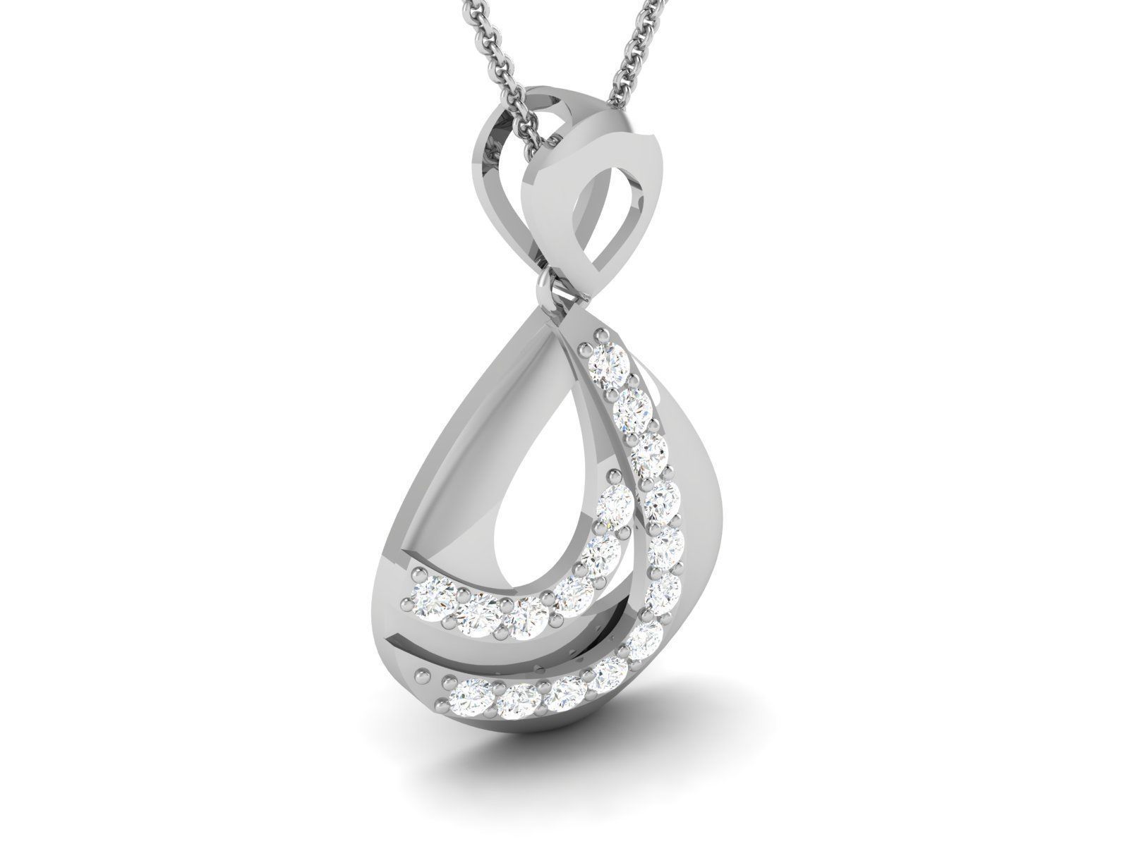 pendant-1995 silver pendant with diamonds 3D print model_1
