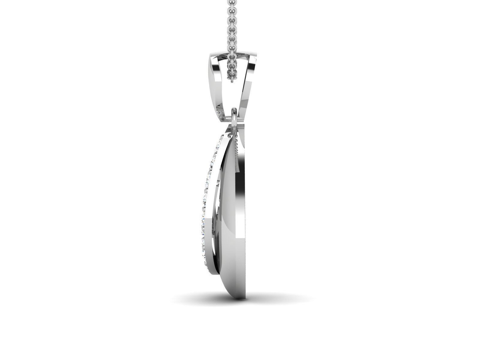 pendant-1995 silver pendant with diamonds 3D print model_4