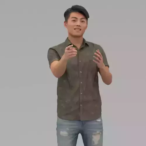 A Strong Man Talking To Somebody In Half Body Portrait 