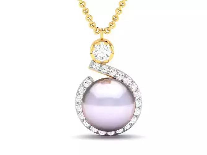 pendant-1990 pearl and diamond pendant