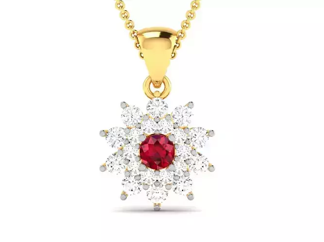 pendant-1981 ruby and diamond pendant gold