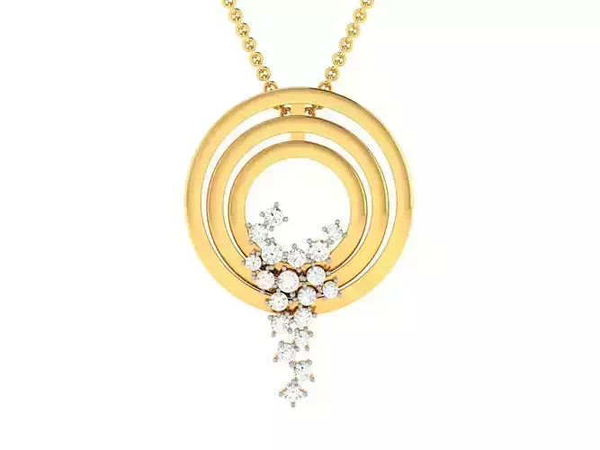 pendant-1955 circular diamond pendant gold