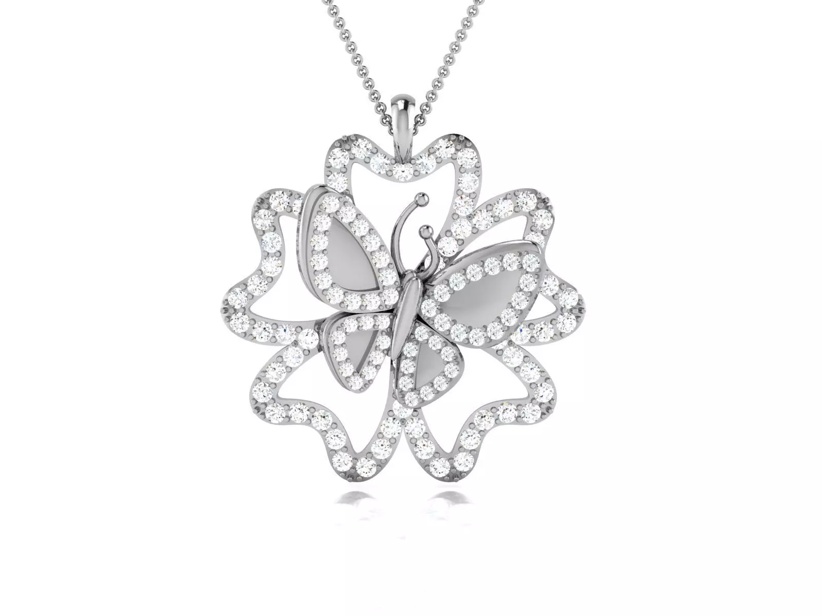 butterfly pendant-1952 3D print model_0
