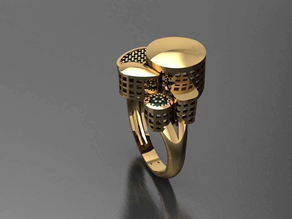 P239- Diamond ring 3D print model_2