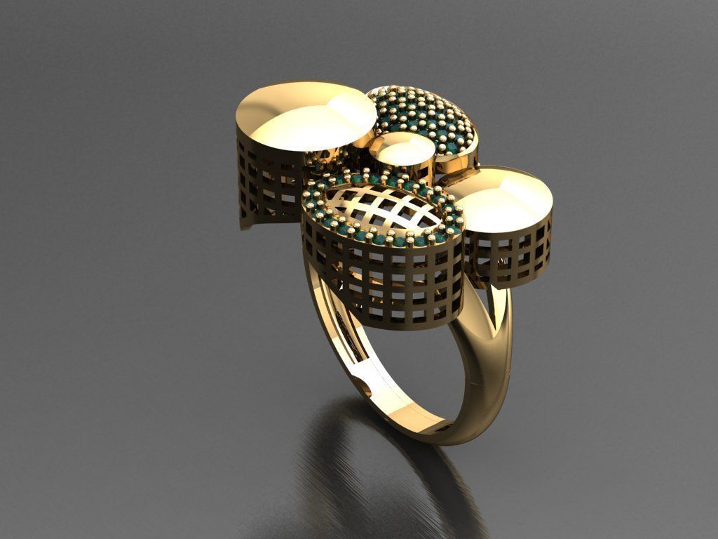 P240- Diamond ring 3D print model_4