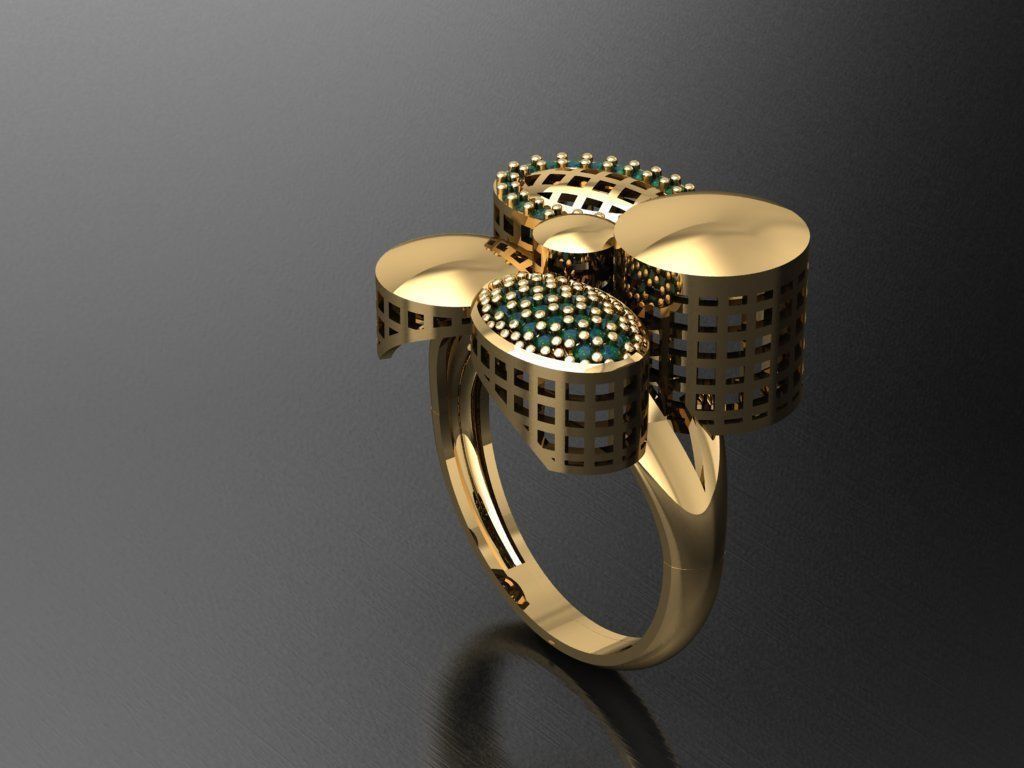 P240- Diamond ring 3D print model_3