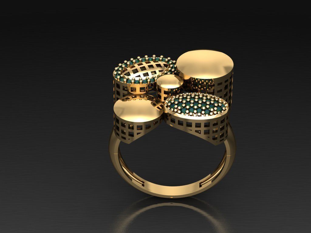 P240- Diamond ring 3D print model_2