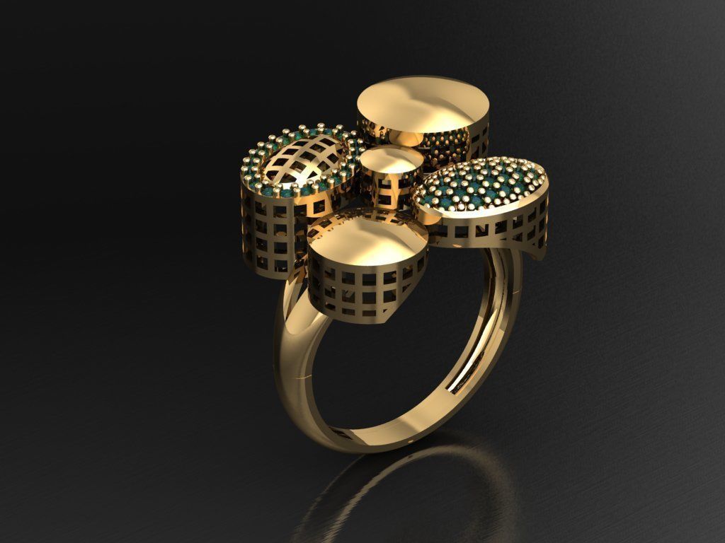P240- Diamond ring 3D print model_1