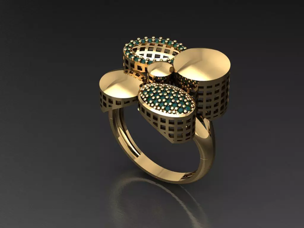 P240- Diamond ring 3D print model_0