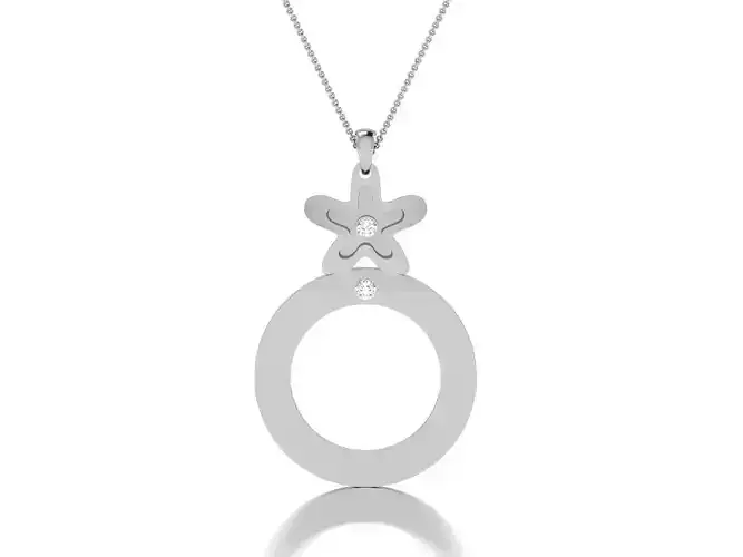 pendant-7216 circle pendant with diamond in middle 3D print model