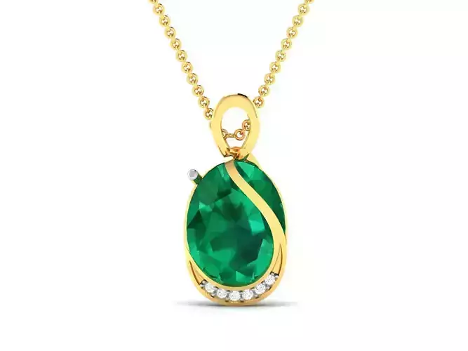 pendant-7205 emerald pendant with diamonds