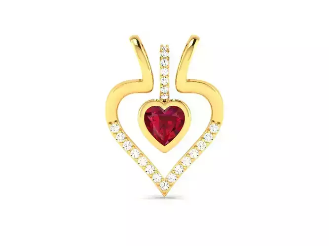 pendant-4526 gold pendant with ruby stone