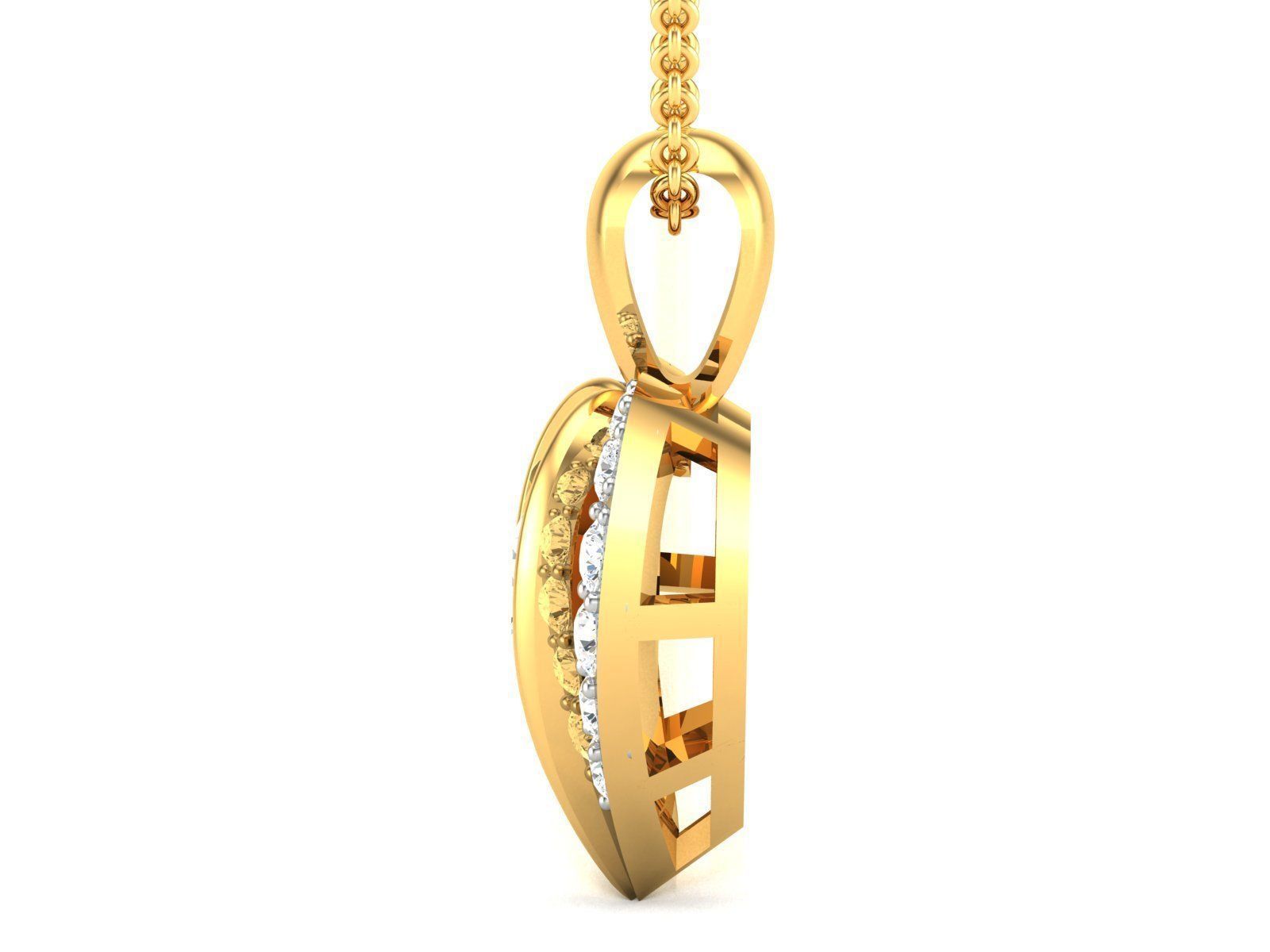 pendant-4485 diamond pendant gold 3D print model_4