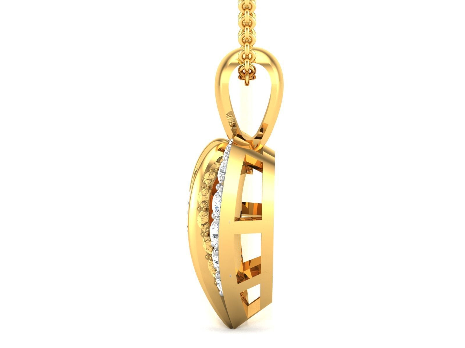 pendant-4485 diamond pendant gold 3D print model_5