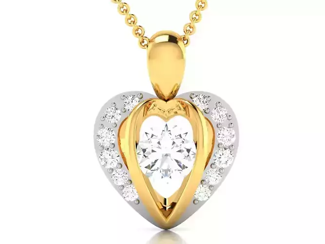 pendant-4485 diamond pendant gold 3D print model