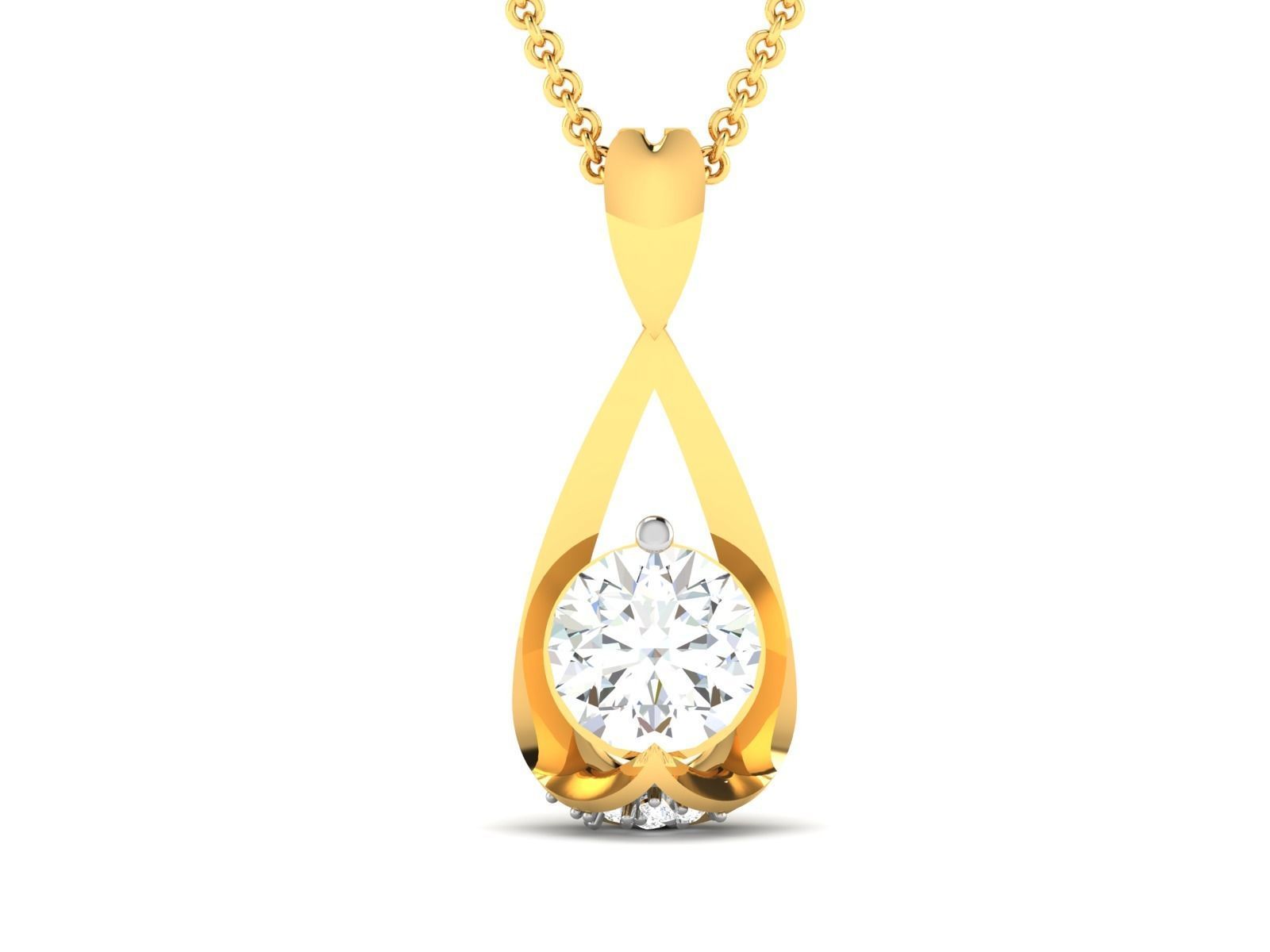 pendant-4443 diamond pendant gold 3D print model_4