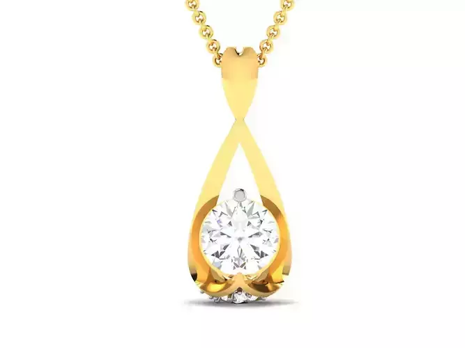 pendant-4443 diamond pendant gold 3D print model