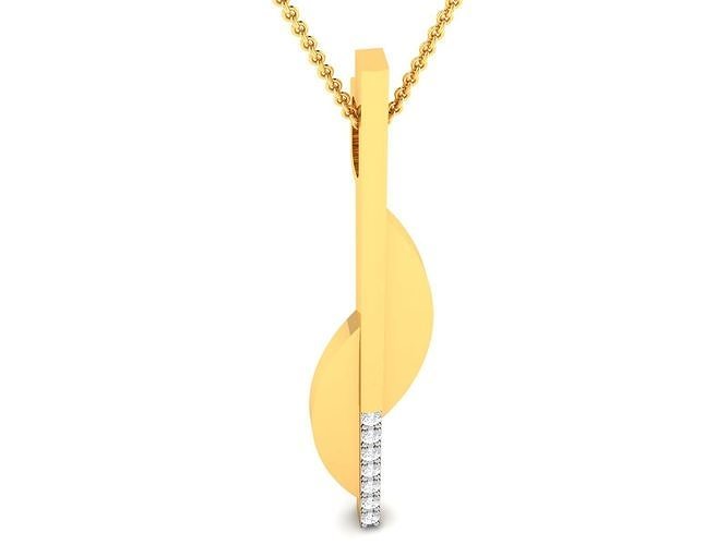pendant-4430 gold bar pendant with diamonds 3D print model