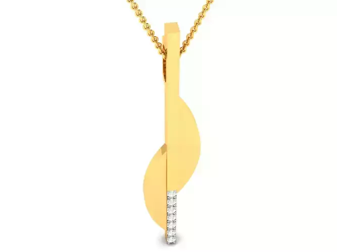 pendant-4430 gold bar pendant with diamonds 3D print model