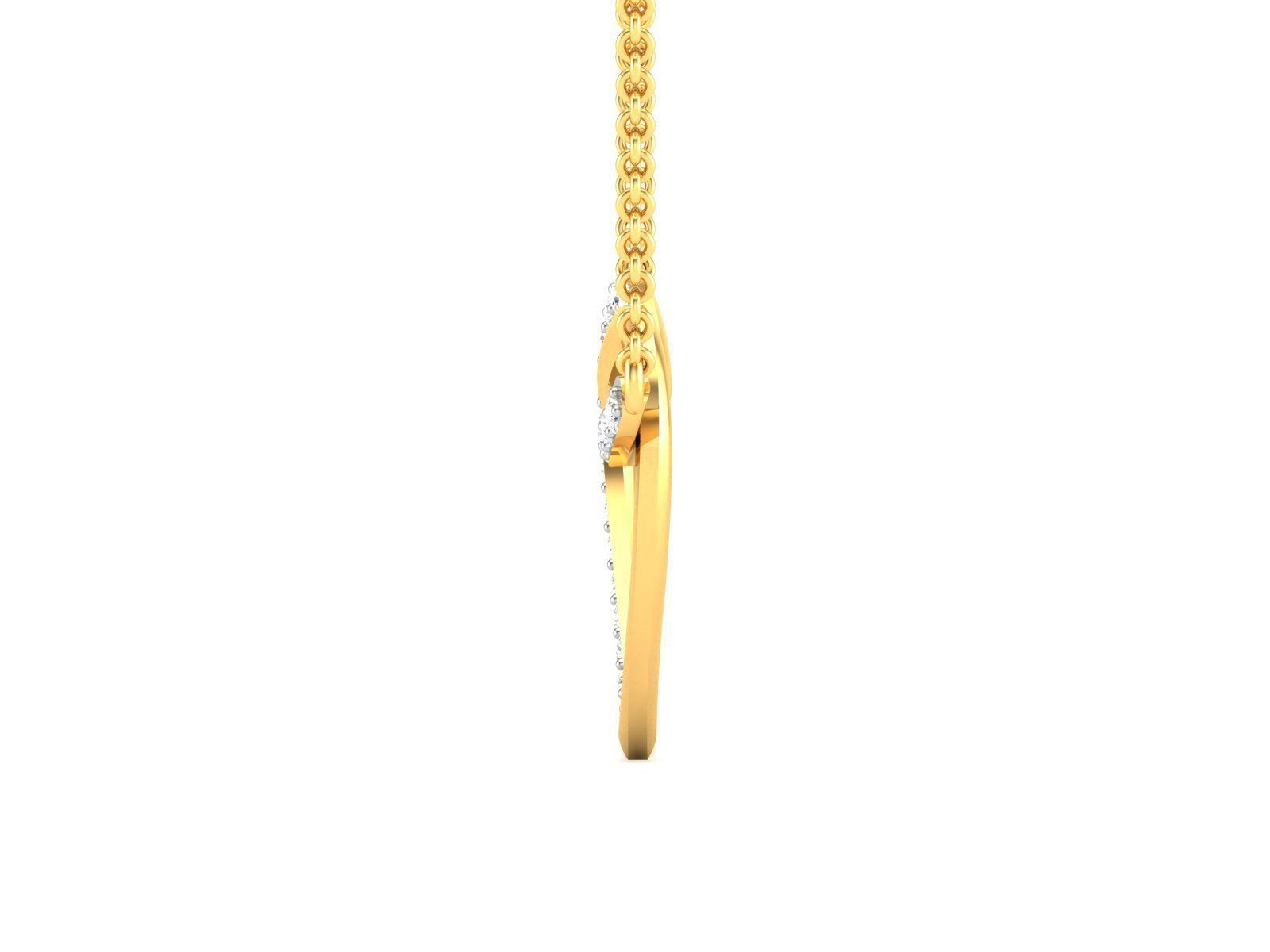 Necklace-4378 gold heart necklace with diamonds 3D print model_5