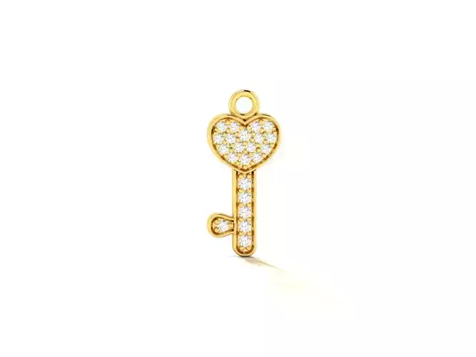 pendant-4323 key pendant gold with diamonds