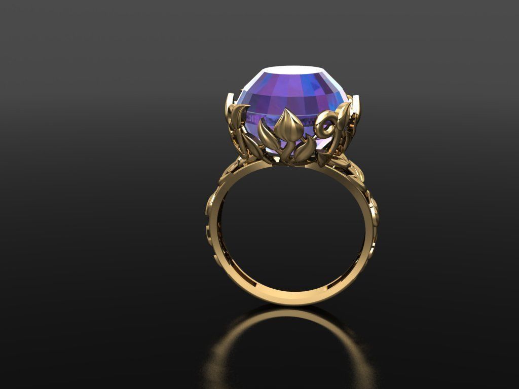 P256- Diamond ring 3D print model_4