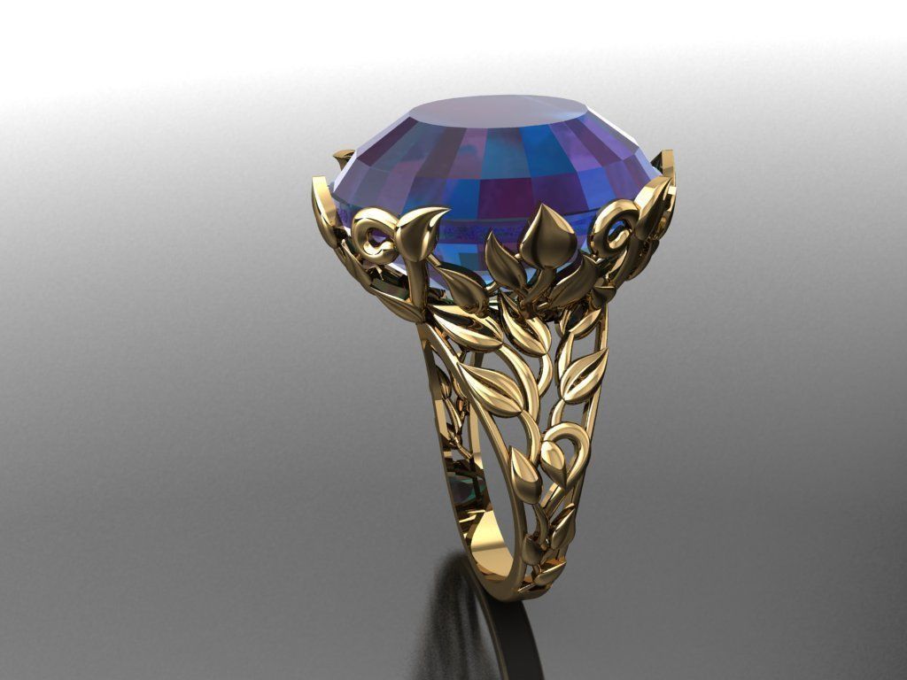 P256- Diamond ring 3D print model_2