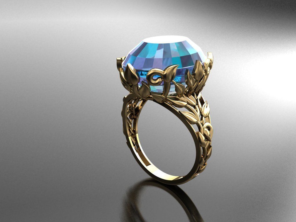P256- Diamond ring 3D print model_3