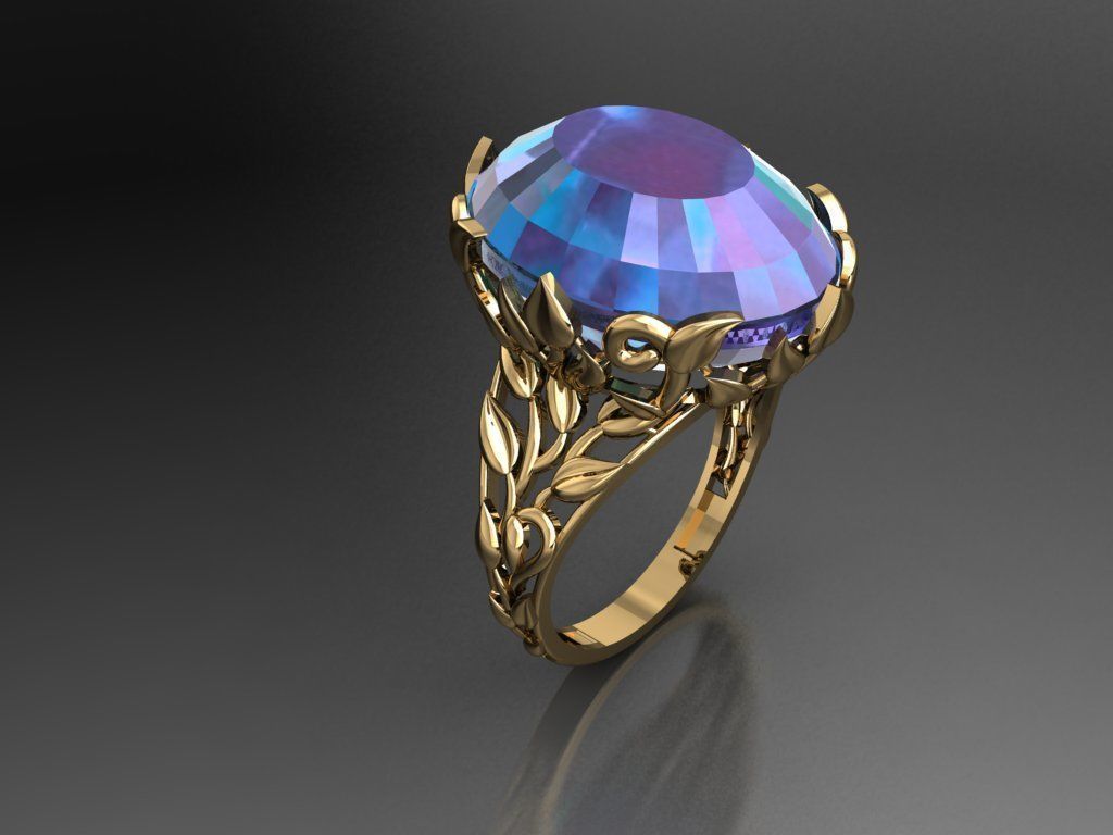 P256- Diamond ring 3D print model_1
