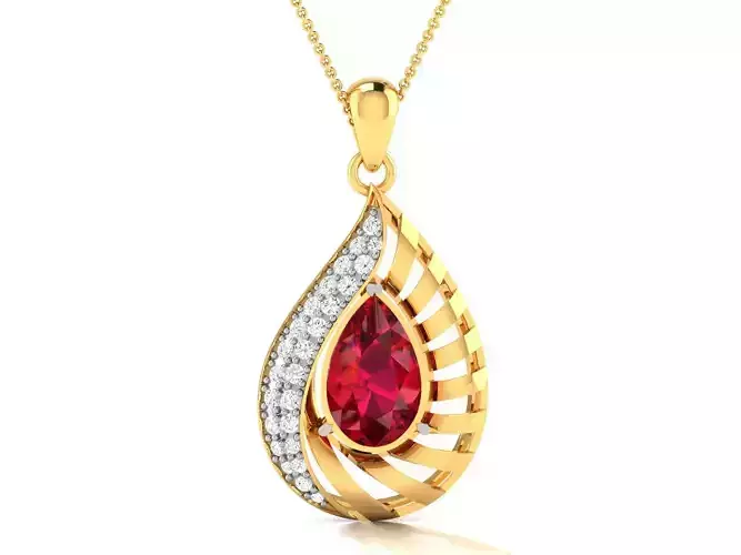 pendant-4271 gold ruby pendant
