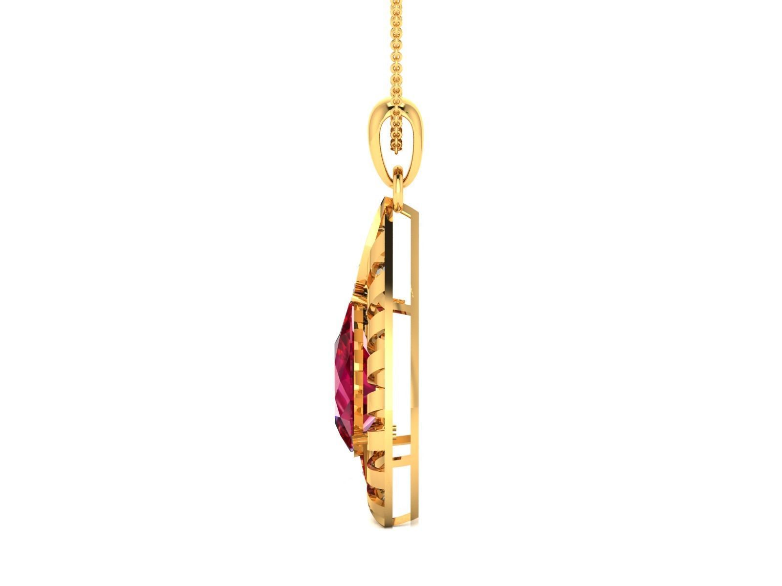 pendant-4271 gold ruby pendant 3D print model_5