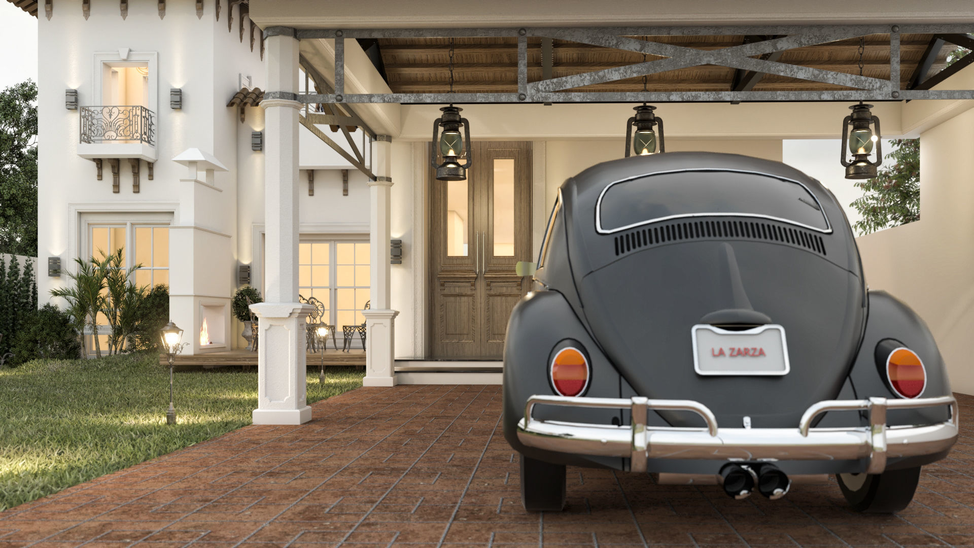 Classic House Exterior 3D model_3