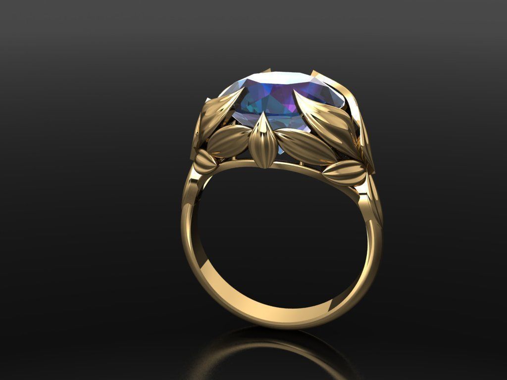 P258- Diamond ring 3D print model_2