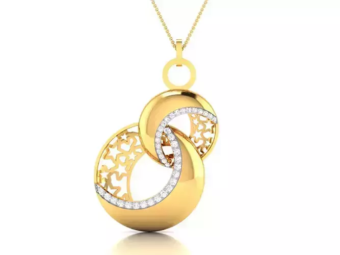 pendant-4248 gold pendant with diamonds