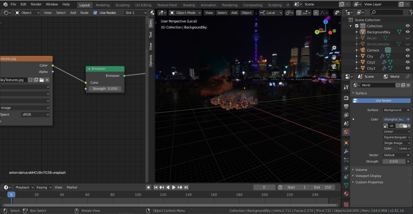 City night scene 3D model 3D model_3