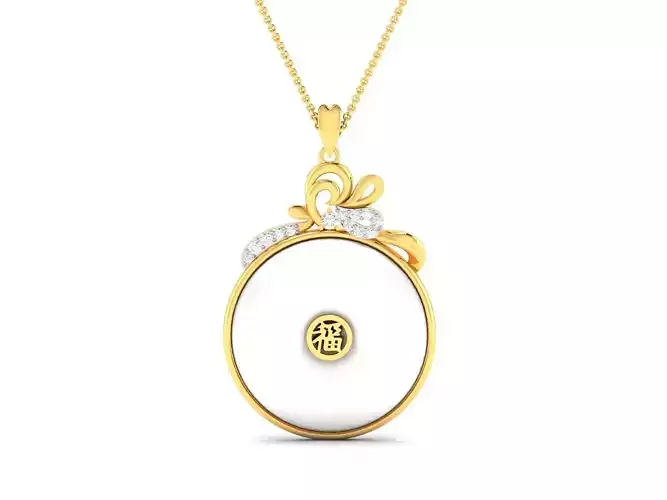 pendant-4217 mother of pearl pendant with diamonds