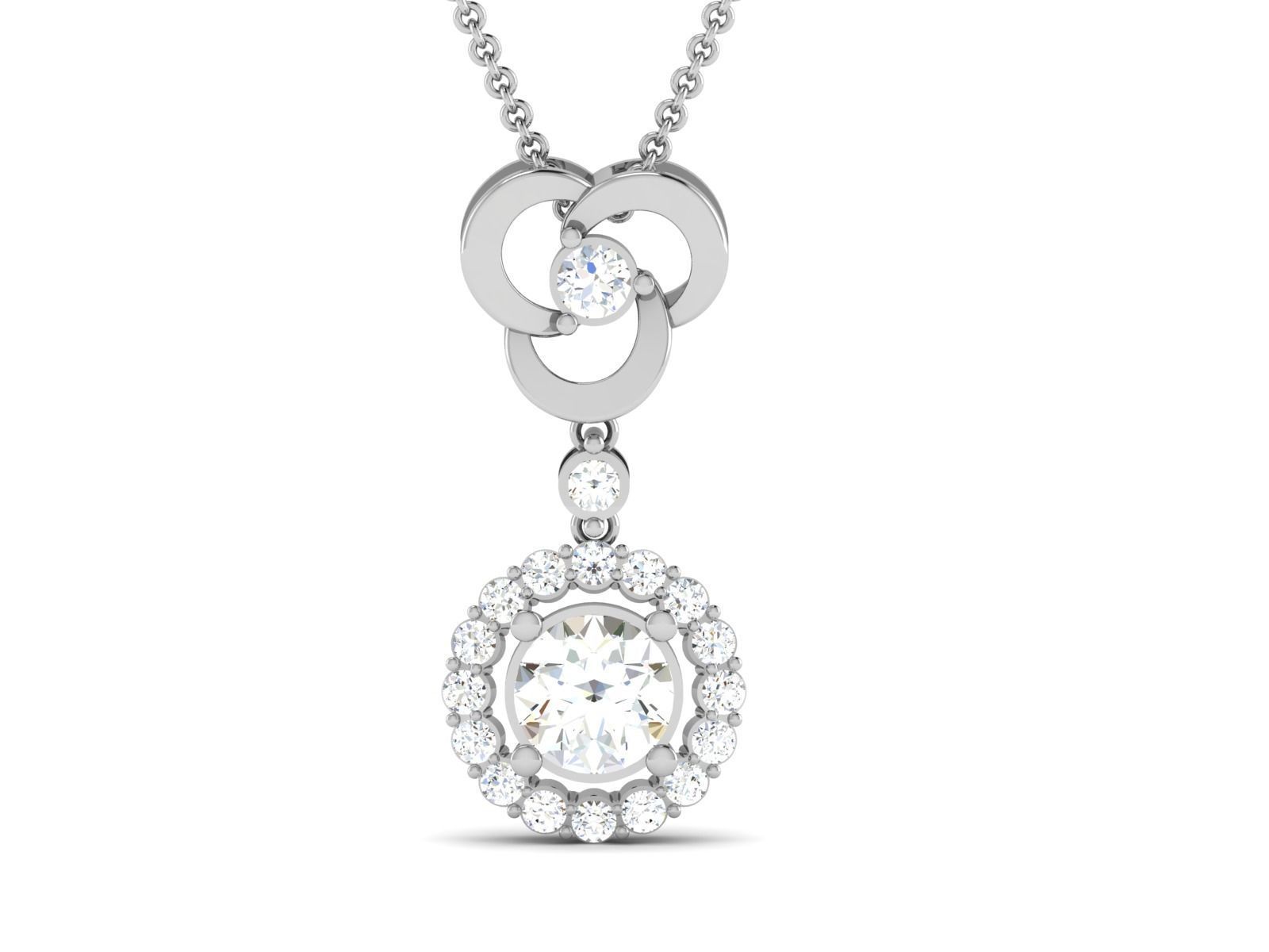 pendant-4143 oval diamond pendant gold 3D print model_4