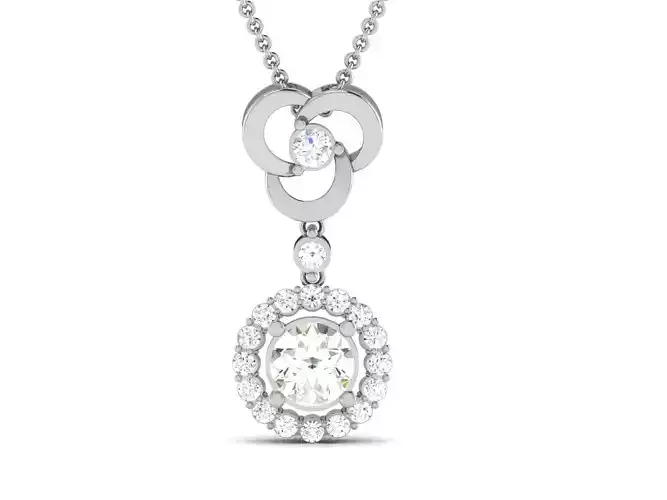 pendant-4143 oval diamond pendant gold 3D print model