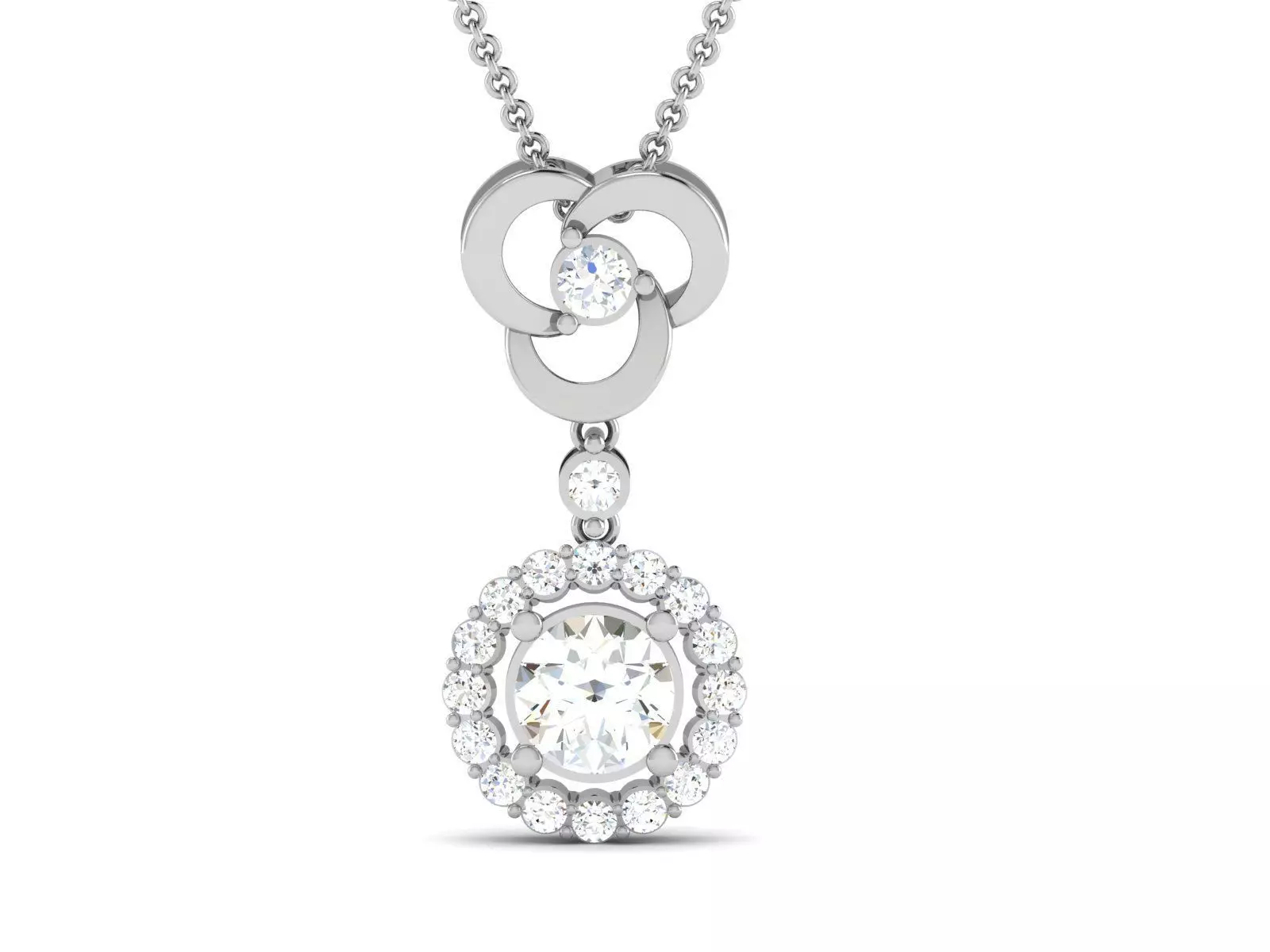 pendant-4143 oval diamond pendant gold 3D print model_0