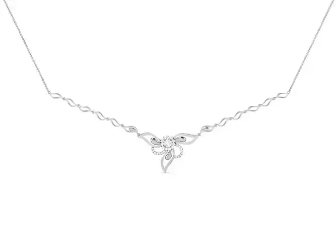 Necklace-4088 sterling silver necklace with diamonds