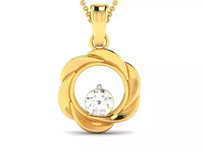 pendant-4082 gold pendant with diamond in center