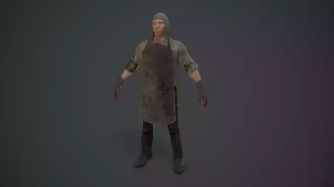 Medieval blacksmith Low-poly 3D model