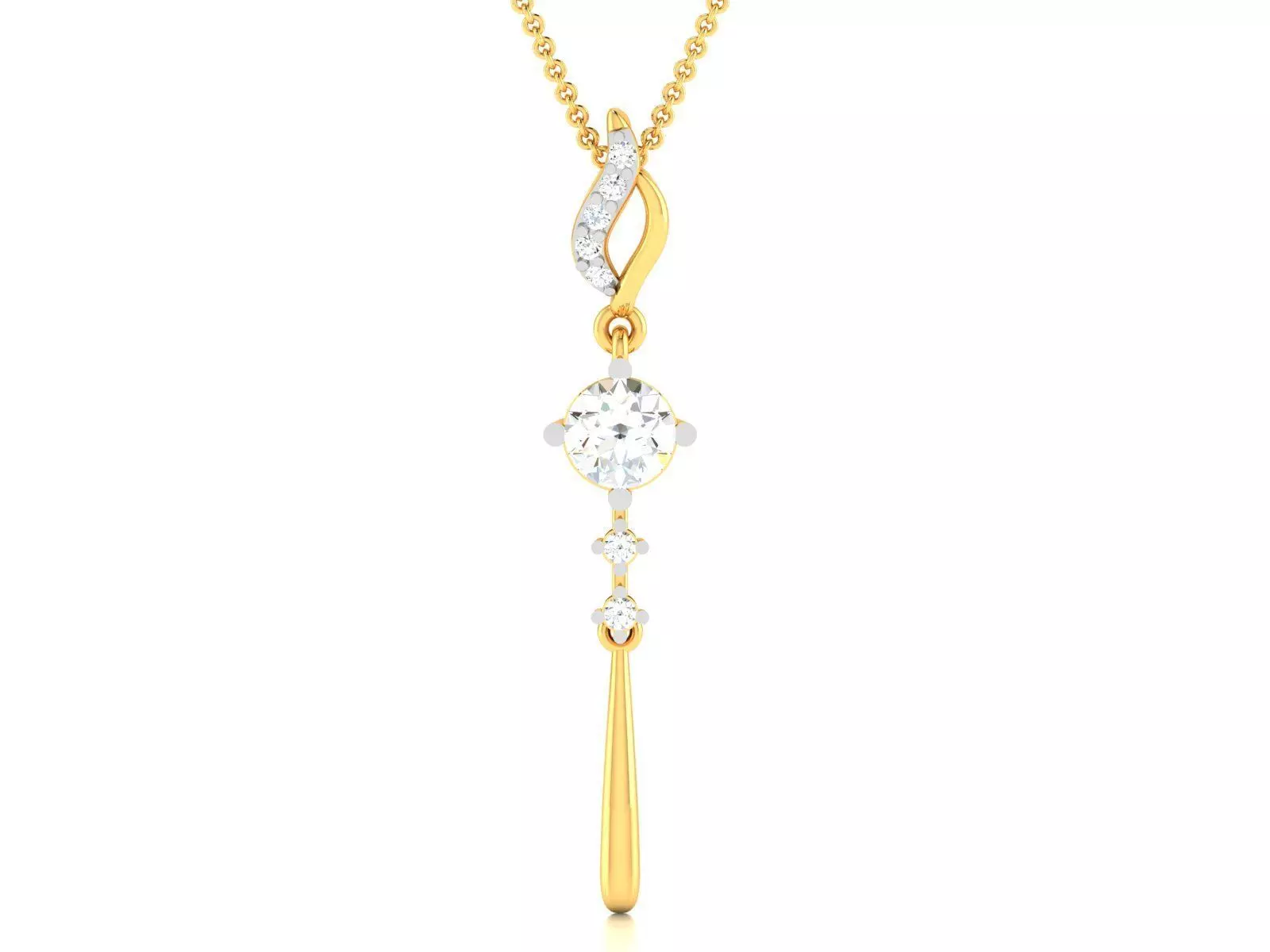 pendant-3799 gold pendant with diamond 3D print model_0