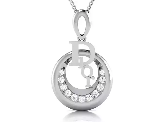 pendant-3788 cross pendant in sterling silver 3D print model