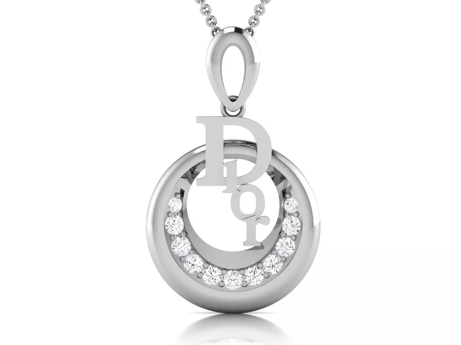 pendant-3788 cross pendant in sterling silver 3D print model_0