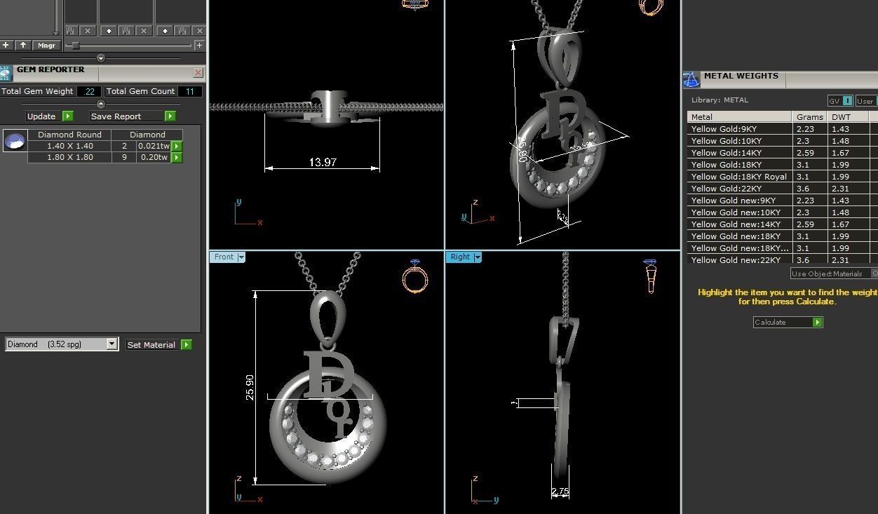 pendant-3788 cross pendant in sterling silver 3D print model_6