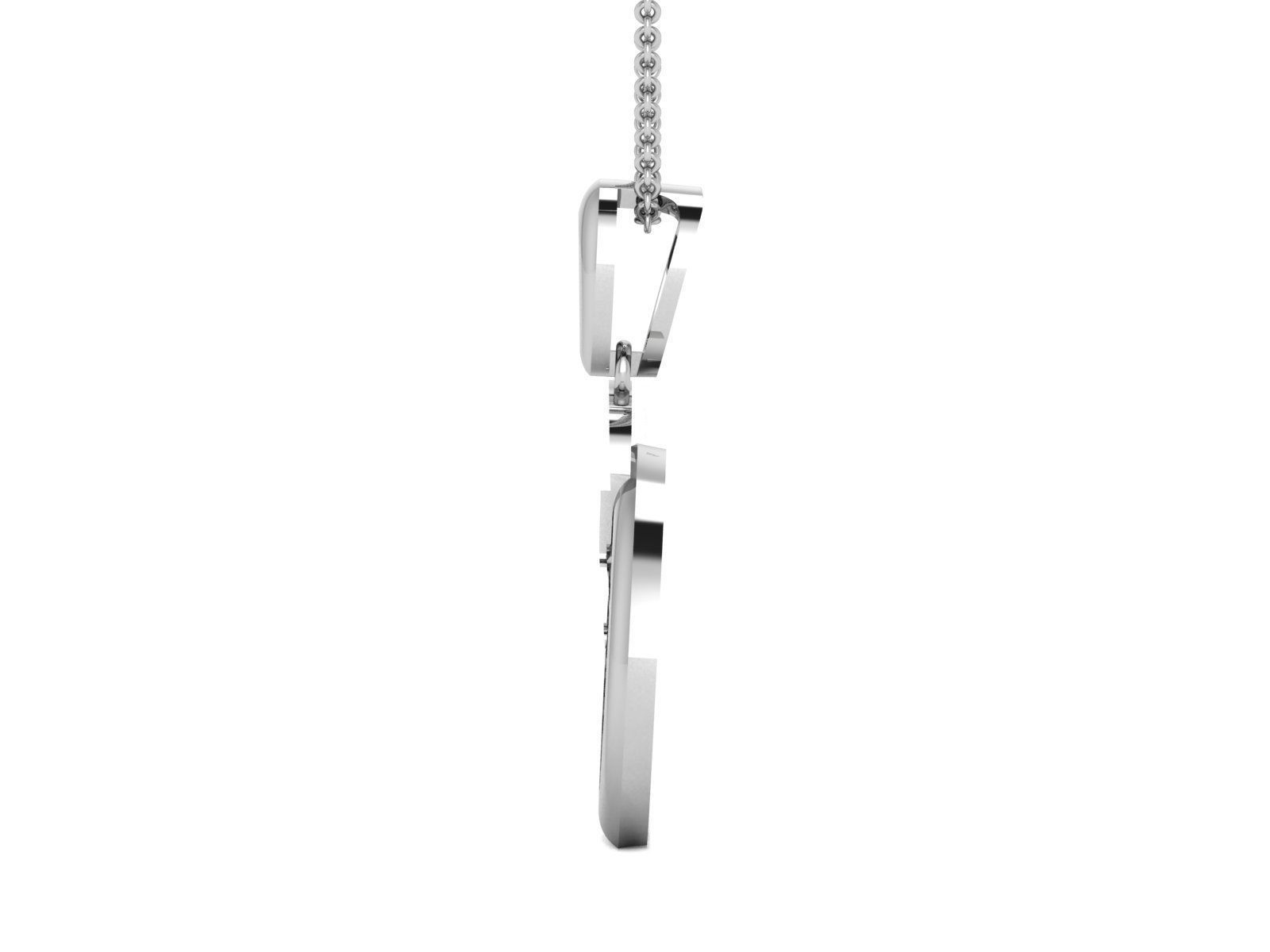 pendant-3788 cross pendant in sterling silver 3D print model_4