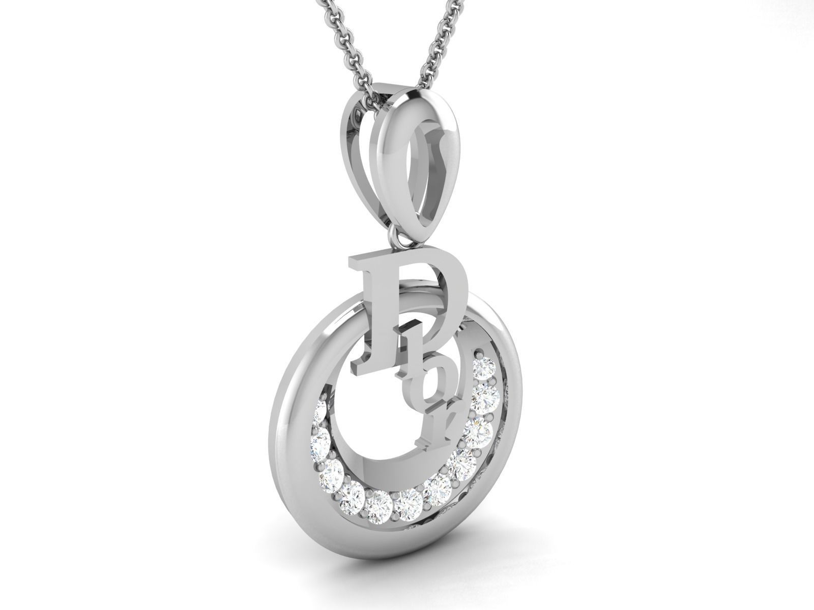 pendant-3788 cross pendant in sterling silver 3D print model_2