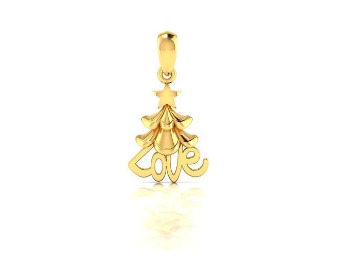 pendant-3773 christmas tree pendant gold 3D print model